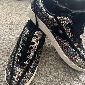 Tretorn Women's Nylite Plus Glitter sneakers in black multi Black glitter